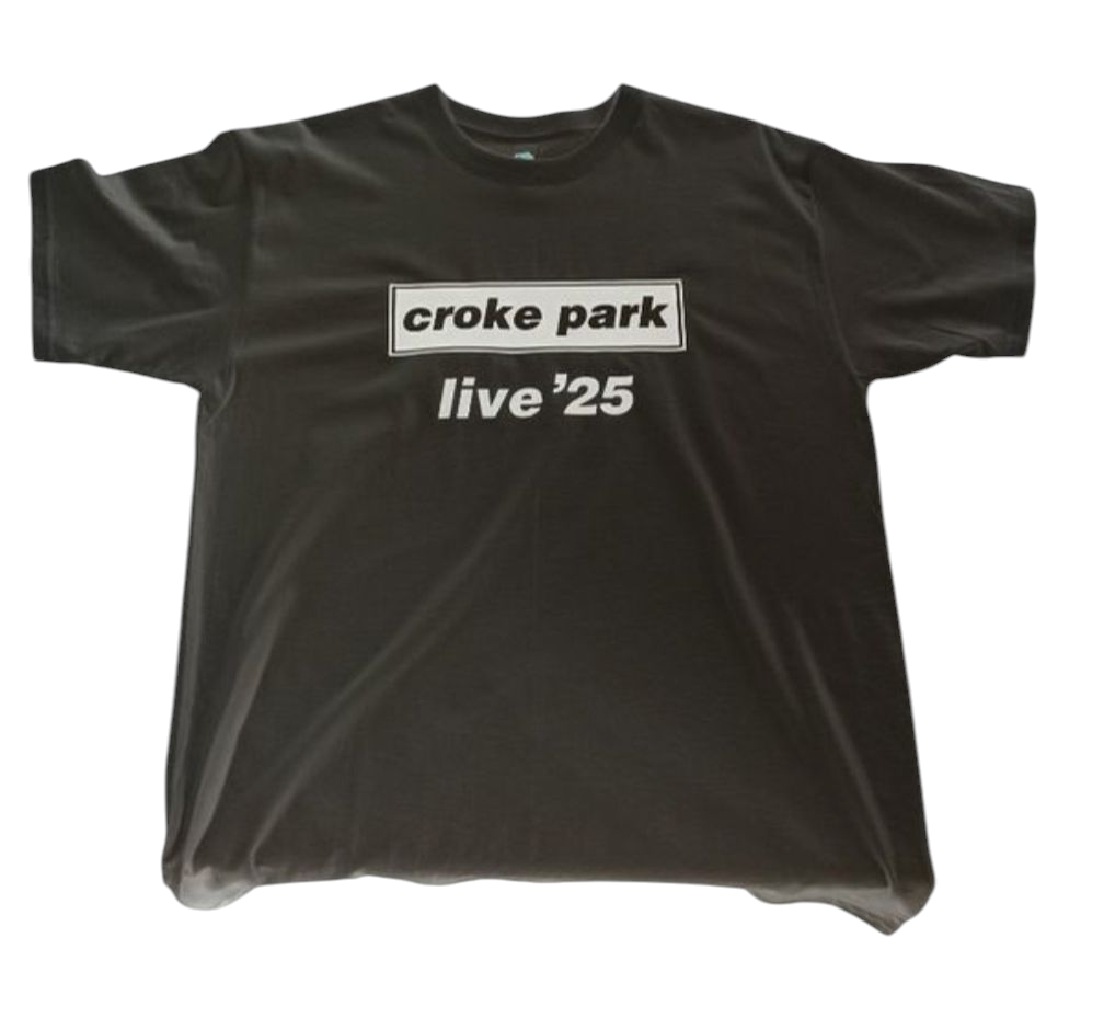 Oasis inspired Croke Park live 25 T-shirt in black with white print by LME Graphics