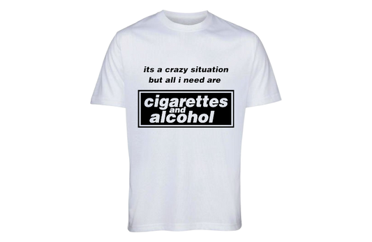 oasis inspired cigarettes and alcohol T-shirt
