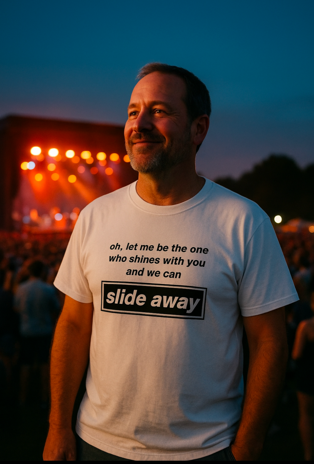 oasis inspired slide away tshirt