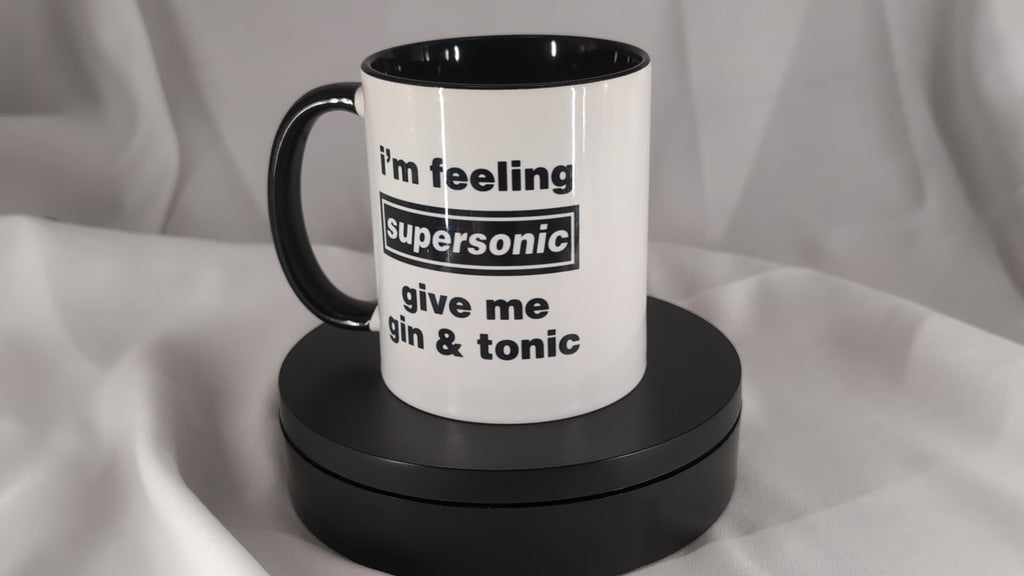 Supersonic “Gin & Tonic” Mug – Oasis Inspired Lyric Gift