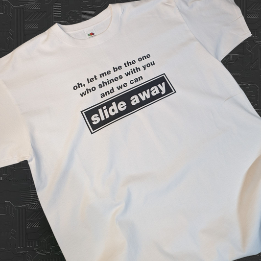 oasis inspired slide away tshirt