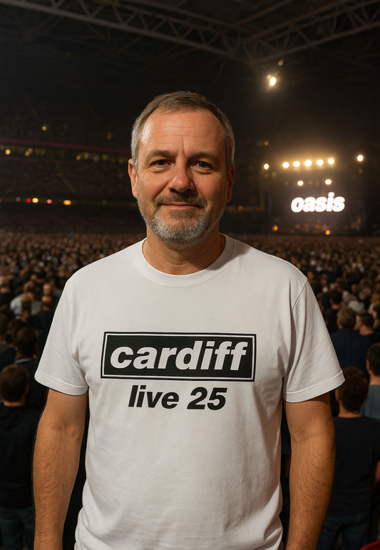 LME Graphics Oasis inspired Cardiff live 25 T-shirt