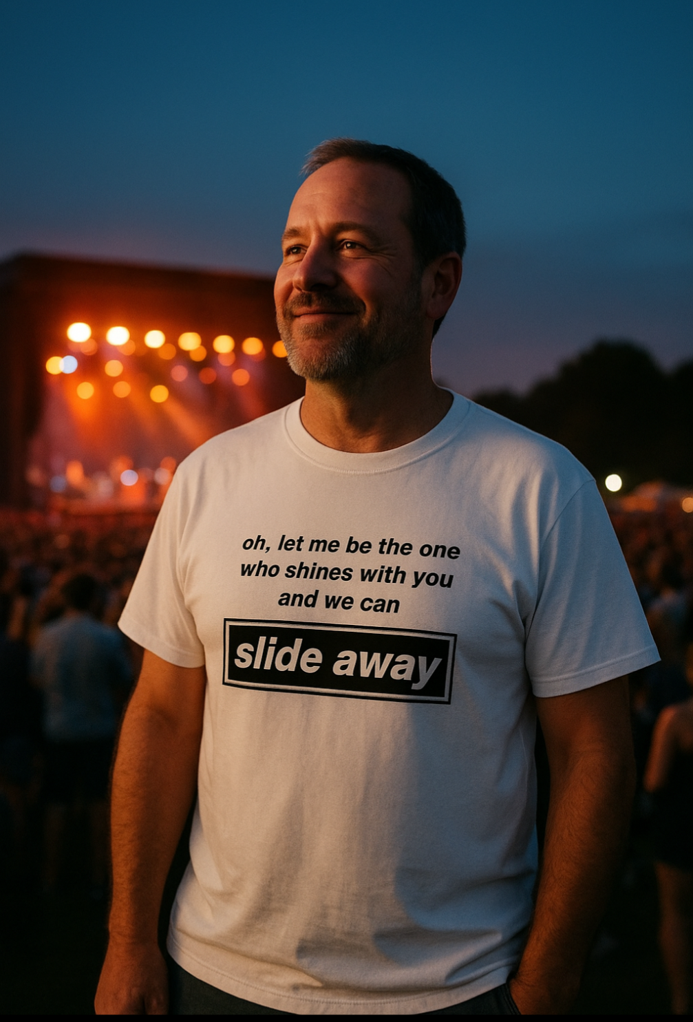 oasis inspired slide away tshirt